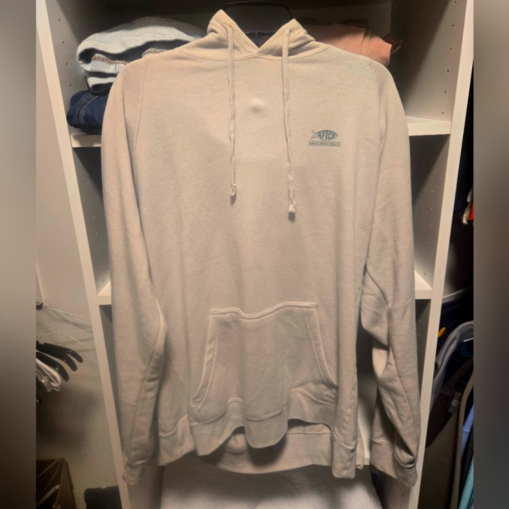 AFTCO Men's Light Tan Hoodie Sweater
